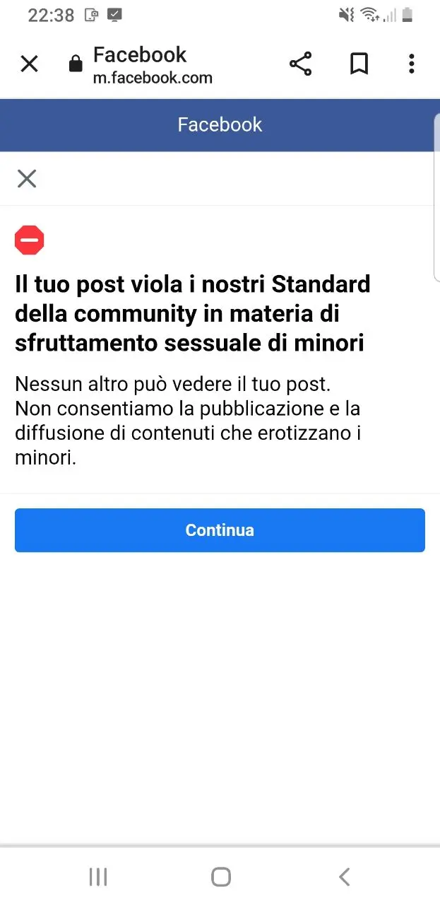 Account disabilitato annuncio